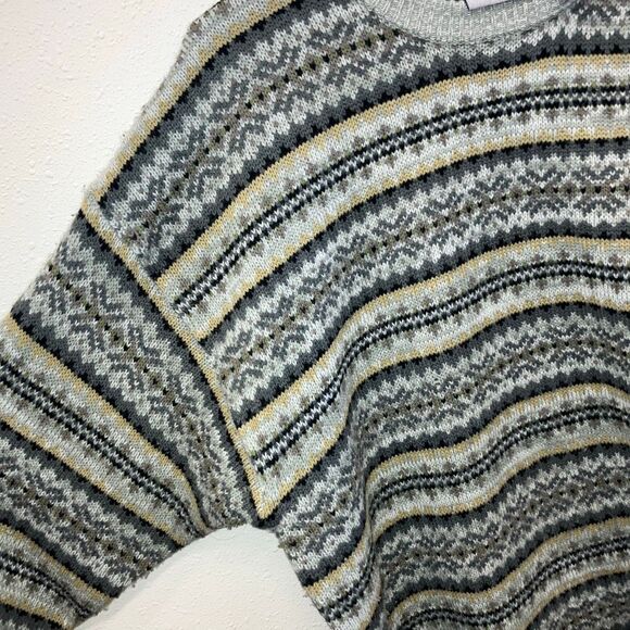 Farah vintage 90’s acrylic fair isle crewneck sweater academia preppy grandpa 73 - Picture 2 of 5